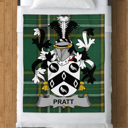 Blankets (Arctic Fleece Blanket (50" x 60")) - / 50" x 60" Pratt Surname Irish Tartan Throw Blanket