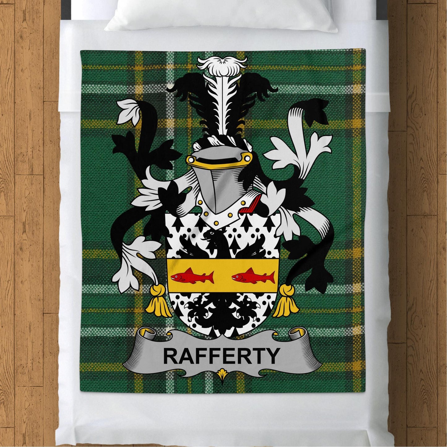 Blankets (Arctic Fleece Blanket (50" x 60")) - / 50" x 60" Rafferty Surname Irish Tartan Throw Blanket