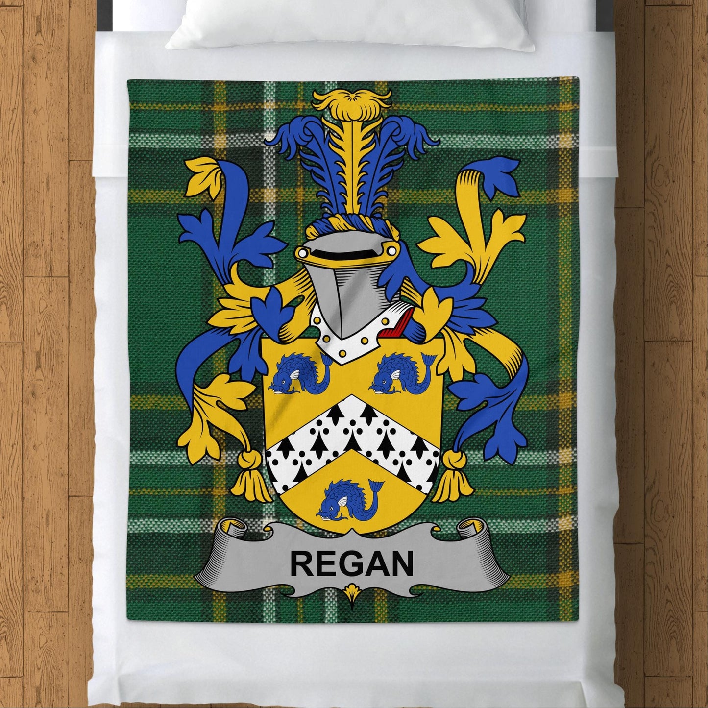 Blankets (Arctic Fleece Blanket (50" x 60")) - / 50" x 60" Regan Surname Irish Tartan Throw Blanket