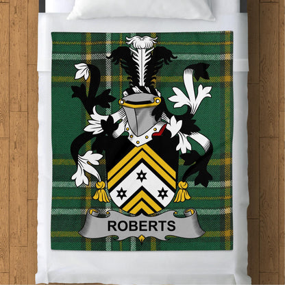 Blankets (Arctic Fleece Blanket (50" x 60")) - / 50" x 60" Roberts Surname Irish Tartan Throw Blanket