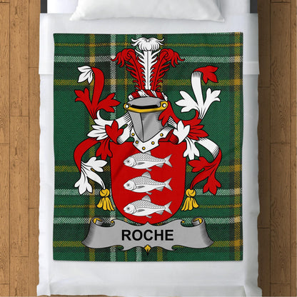 Blankets (Arctic Fleece Blanket (50" x 60")) - / 50" x 60" Roche Surname Irish Tartan Throw Blanket