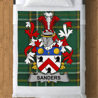 Blankets (Arctic Fleece Blanket (50" x 60")) - / 50" x 60" Sanders Surname Irish Tartan Throw Blanket