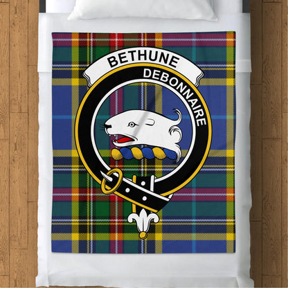 Blankets (Arctic Fleece Blanket (50" x 60")) - / 50" x 60" Scottish Clan Bethune Crest Tartan Throw Blanket