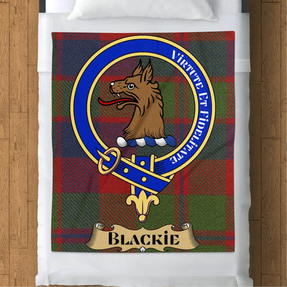 Blankets (Arctic Fleece Blanket (50" x 60")) - / 50" x 60" Scottish Clan Blackie Crest Tartan Throw Blanket