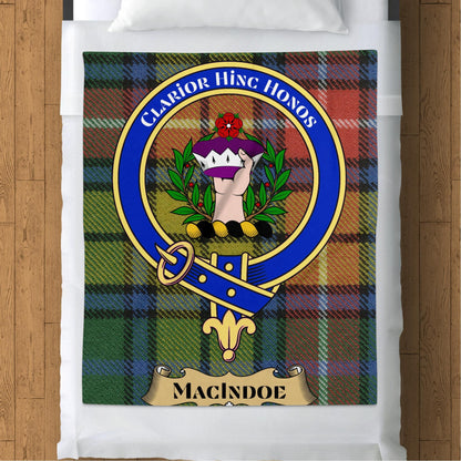 Blankets (Arctic Fleece Blanket (50" x 60")) - / 50" x 60" Scottish Clan Macindoe Crest Tartan Throw Blanket