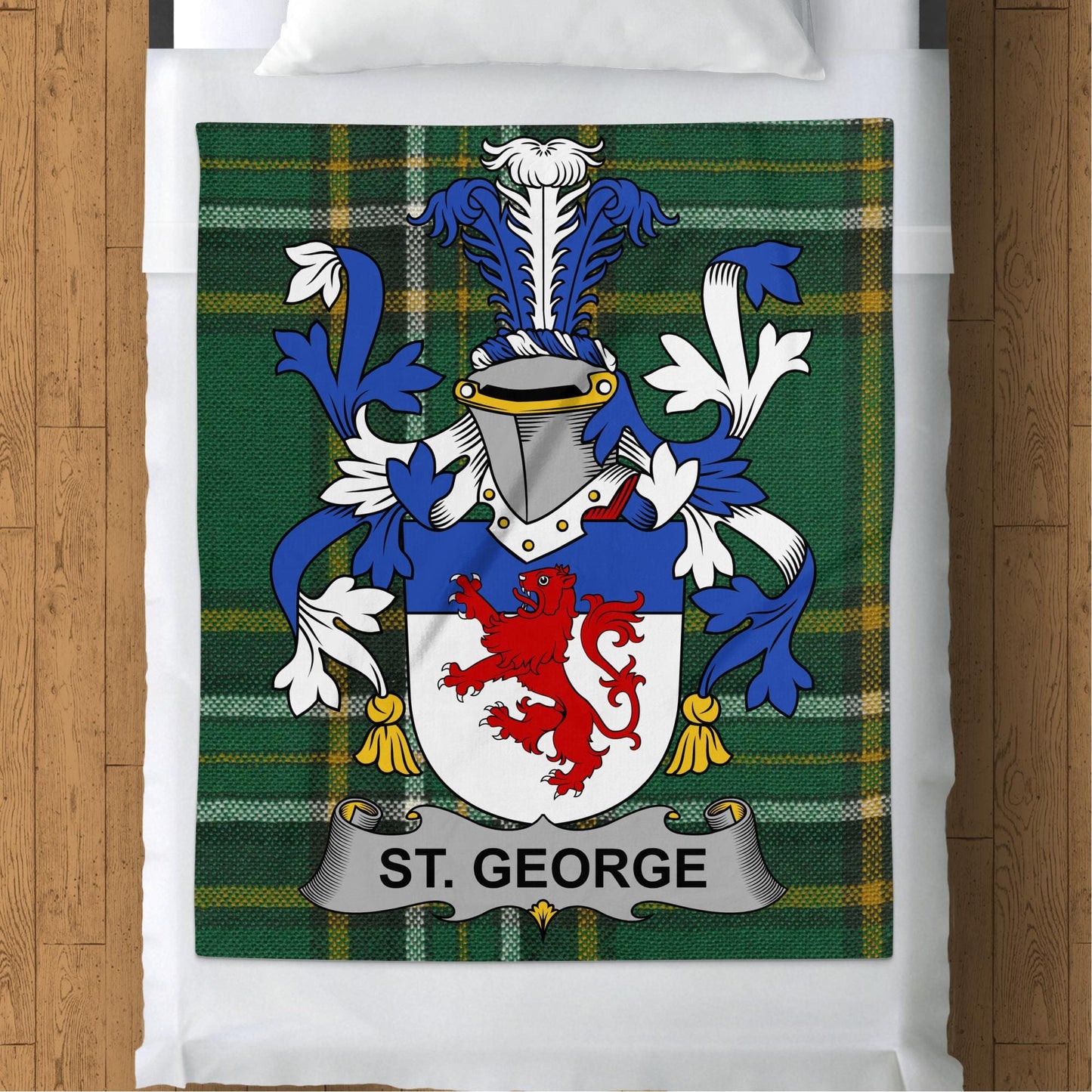 Blankets (Arctic Fleece Blanket (50" x 60")) - / 50" x 60" St George Surname Irish Tartan Throw Blanket