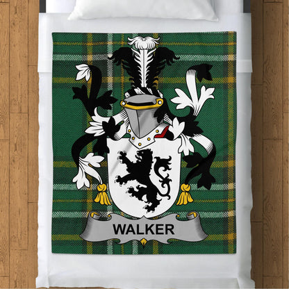 Blankets (Arctic Fleece Blanket (50" x 60")) - / 50" x 60" Walker Surname Irish Tartan Throw Blanket