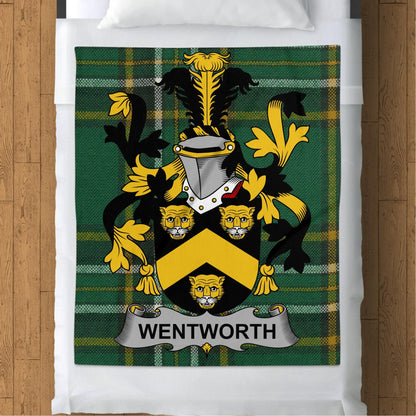 Blankets (Arctic Fleece Blanket (50" x 60")) - / 50" x 60" Wentworth Surname Irish Tartan Throw Blanket