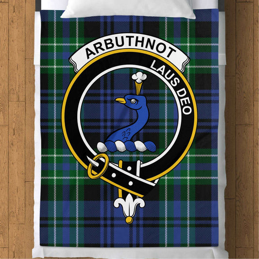 Blankets (Arctic Fleece Blanket (60" x 80")) - / 60" x 80" Arbuthnot Clan Crest Scottish Tartan Throw Blanket