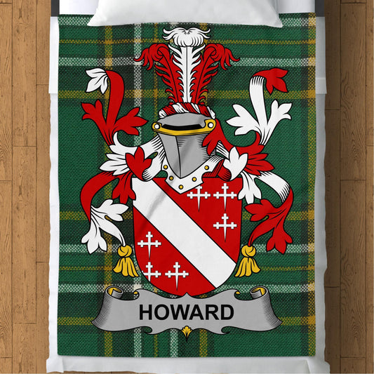 Blankets (Arctic Fleece Blanket (60" x 80")) - / 60" x 80" Howard Surname Irish Tartan Throw Blanket