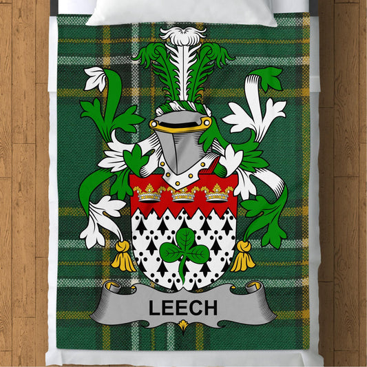 Blankets (Arctic Fleece Blanket (60" x 80")) - / 60" x 80" Leech Surname Irish Tartan Throw Blanket