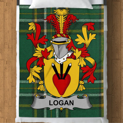 Blankets (Arctic Fleece Blanket (60" x 80")) - / 60" x 80" Logan Surname Irish Tartan Throw Blanket