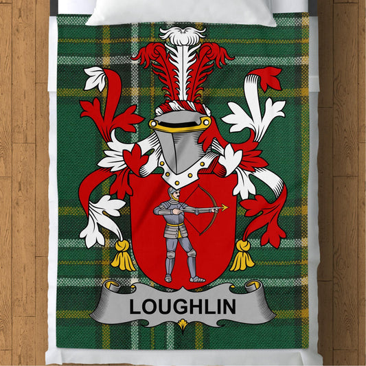 Blankets (Arctic Fleece Blanket (60" x 80")) - / 60" x 80" Loughlin Surname Irish Tartan Throw Blanket