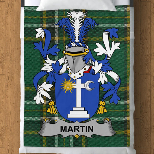 Blankets (Arctic Fleece Blanket (60" x 80")) - / 60" x 80" Martin Surname Irish Tartan Throw Blanket