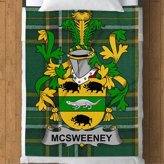 Blankets (Arctic Fleece Blanket (60" x 80")) - / 60" x 80" McSweeney Surname Irish Tartan Throw Blanket