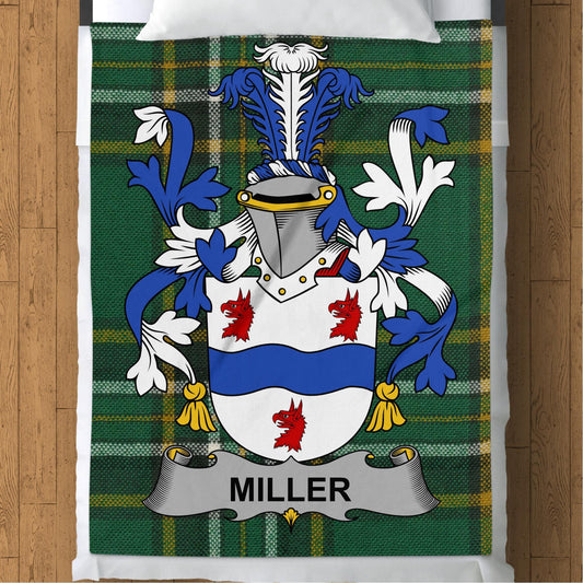 Blankets (Arctic Fleece Blanket (60" x 80")) - / 60" x 80" Miller Surname Irish Tartan Throw Blanket