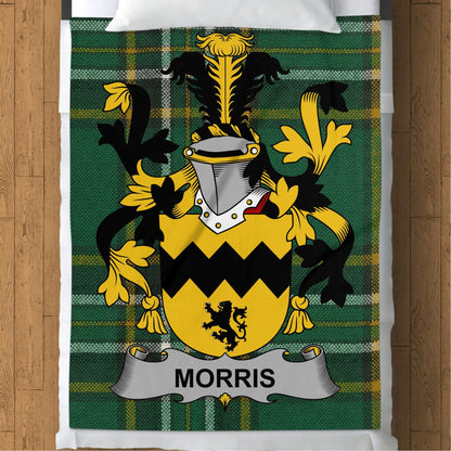 Blankets (Arctic Fleece Blanket (60" x 80")) - / 60" x 80" Morris Irish Surname on National Tartan Blanket