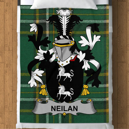 Blankets (Arctic Fleece Blanket (60" x 80")) - / 60" x 80" Neilan Surname Irish Tartan Throw Blanket