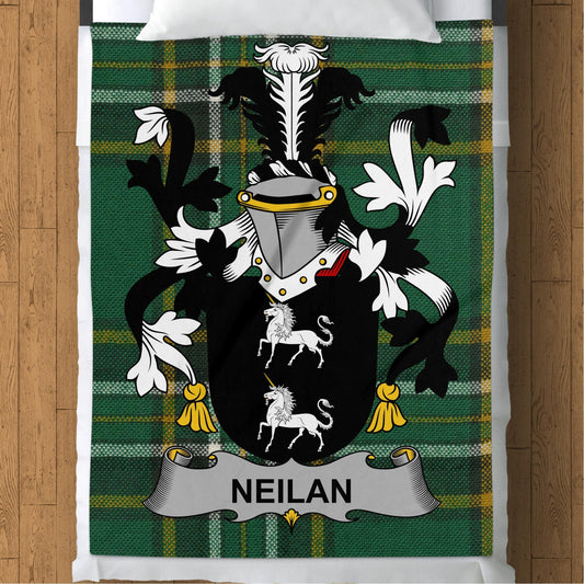 Blankets (Arctic Fleece Blanket (60" x 80")) - / 60" x 80" Neilan Surname Irish Tartan Throw Blanket