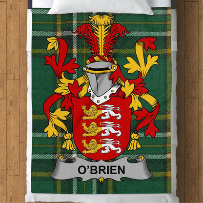 Blankets (Arctic Fleece Blanket (60" x 80")) - / 60" x 80" O'Brien Surname Irish Tartan Throw Blanket