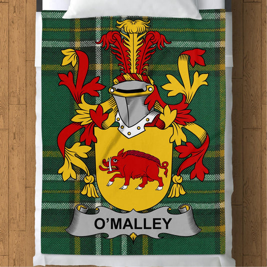 Blankets (Arctic Fleece Blanket (60" x 80")) - / 60" x 80" O Malley Surname Irish Tartan Throw Blanket