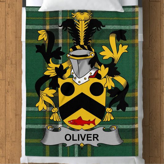 Blankets (Arctic Fleece Blanket (60" x 80")) - / 60" x 80" Oliver Surname Irish Tartan Throw Blanket