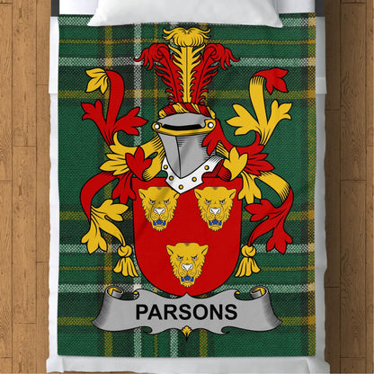 Blankets (Arctic Fleece Blanket (60" x 80")) - / 60" x 80" Parsons Surname Irish Tartan Throw Blanket