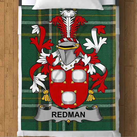 Blankets (Arctic Fleece Blanket (60" x 80")) - / 60" x 80" Redman Surname Irish Tartan Throw Blanket