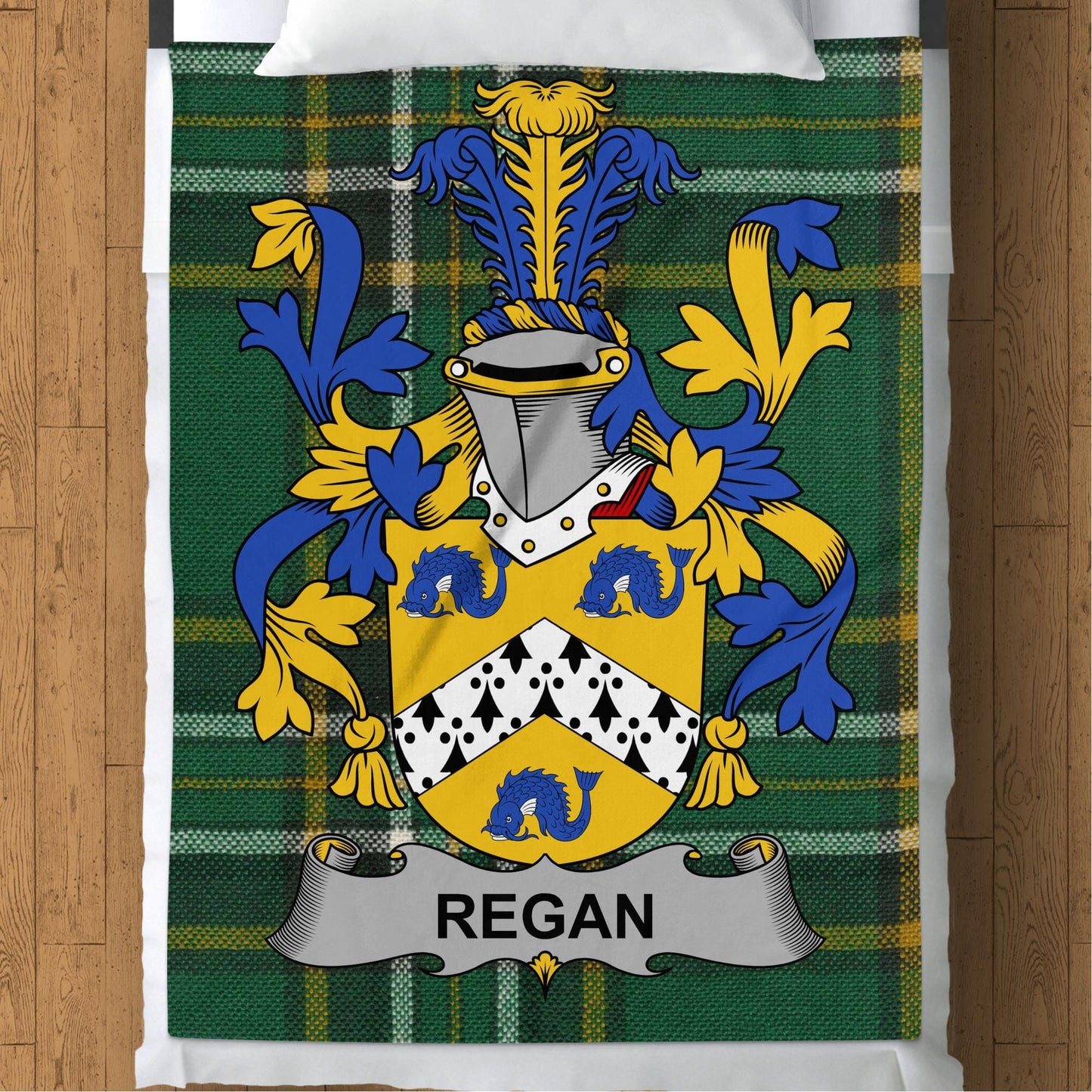 Blankets (Arctic Fleece Blanket (60" x 80")) - / 60" x 80" Regan Surname Irish Tartan Throw Blanket