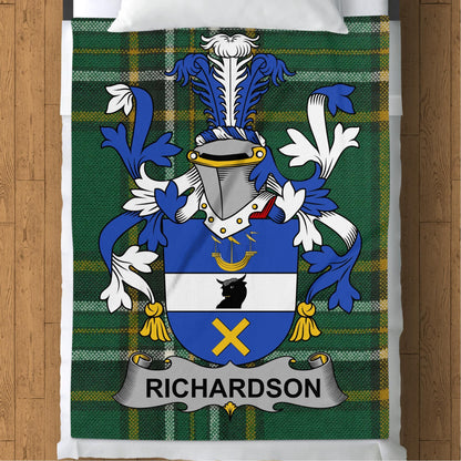 Blankets (Arctic Fleece Blanket (60" x 80")) - / 60" x 80" Richardson Surname Irish Tartan Throw Blanket