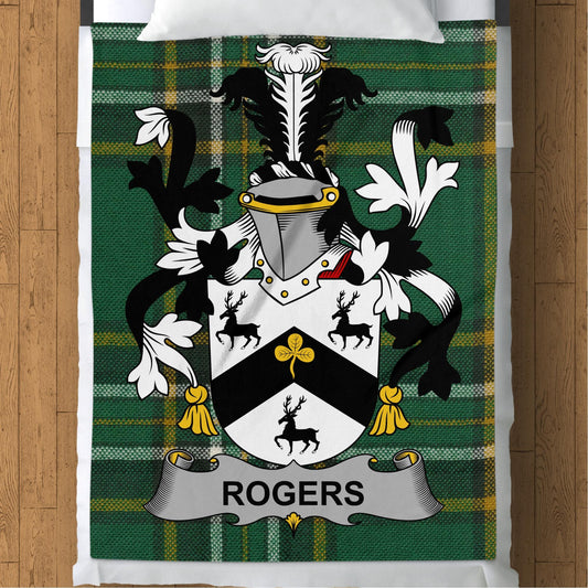 Blankets (Arctic Fleece Blanket (60" x 80")) - / 60" x 80" Rogers Surname Irish Tartan Throw Blanket