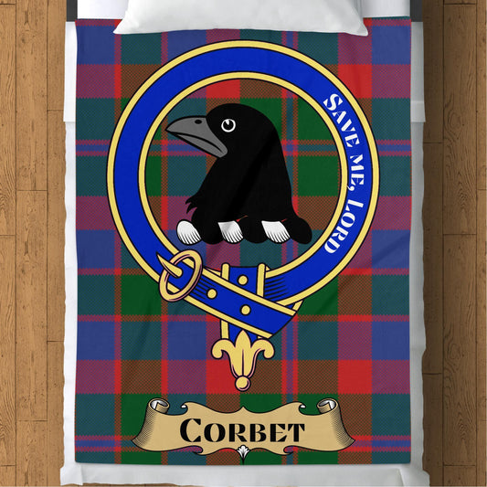 Blankets (Arctic Fleece Blanket (60" x 80")) - / 60" x 80" Scottish Clan Corbet Crest Tartan Throw Blanket