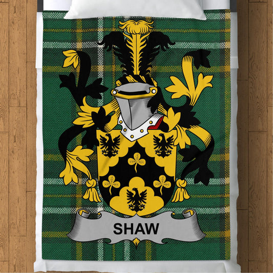 Blankets (Arctic Fleece Blanket (60" x 80")) - / 60" x 80" Shaw Surname Irish Tartan Throw Blanket