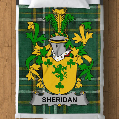 Blankets (Arctic Fleece Blanket (60" x 80")) - / 60" x 80" Sheridan Surname Irish Tartan Throw Blanket