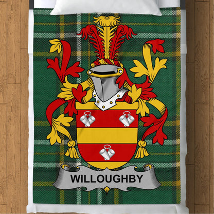 Blankets (Arctic Fleece Blanket (60" x 80")) - / 60" x 80" Willoughby Surname Irish Tartan Throw Blanket