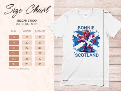 Bonnie Scotland Lion Vibrant Graphic Print T-Shirt