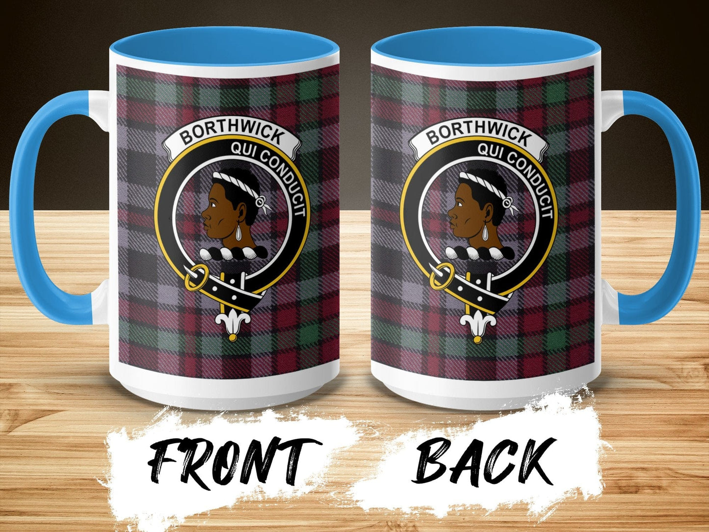 Borthwick Crest Clan Tartan Design Coffee Mug