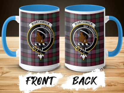 Borthwick Crest Clan Tartan Design Coffee Mug