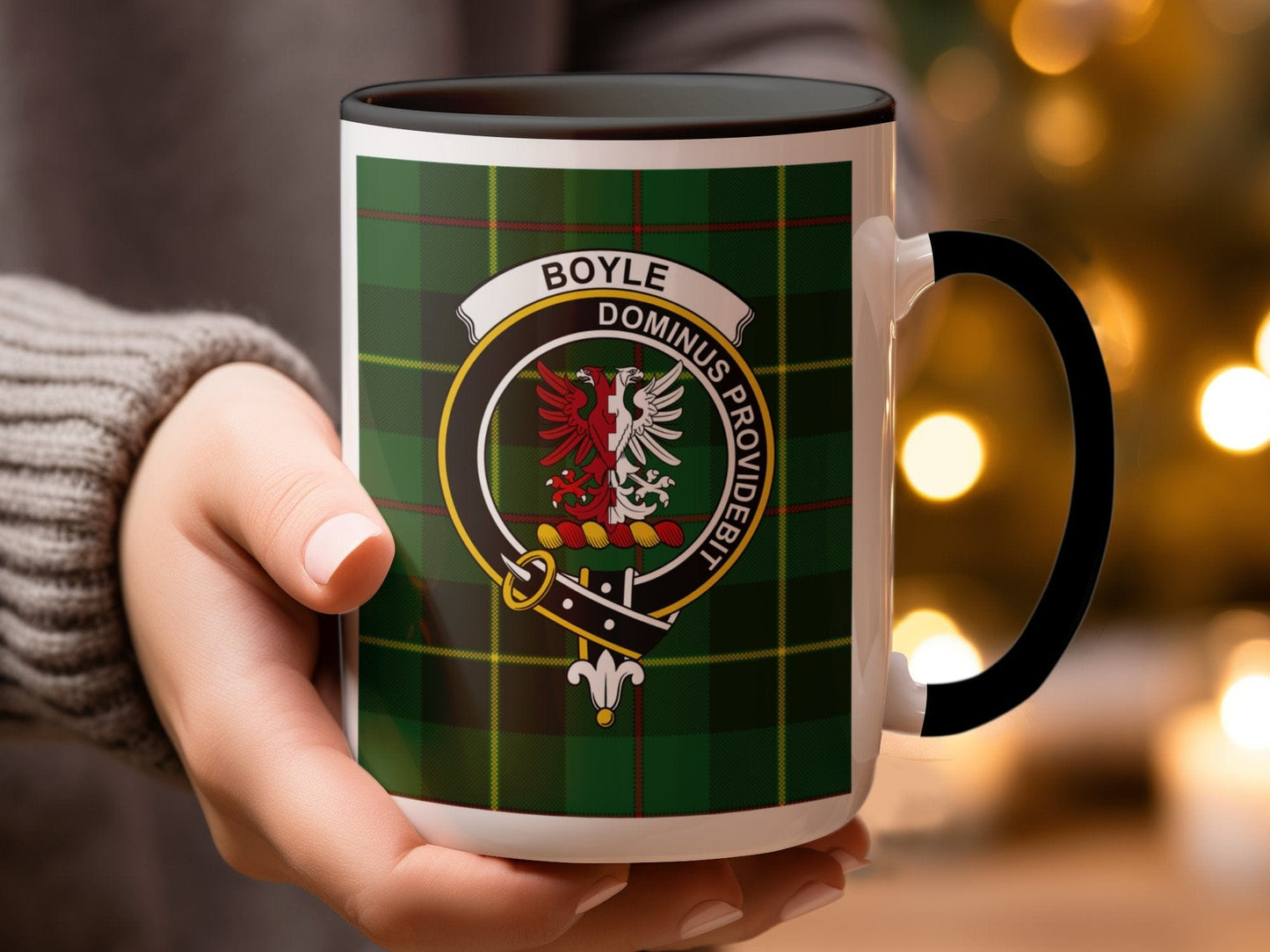 Boyle Dominus Providebit Crest Emblem Green Plaid Mug