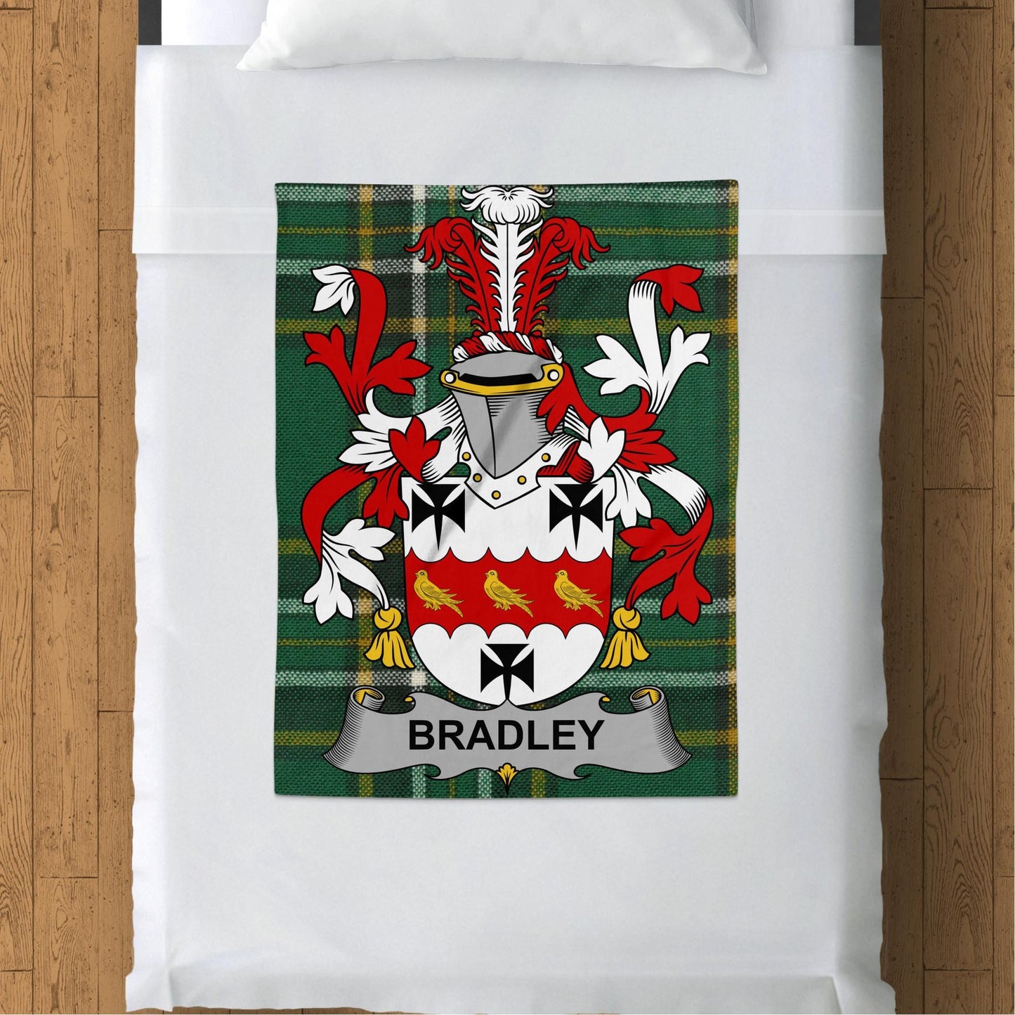 Bradley Surname Irish Tartan Throw Blanket