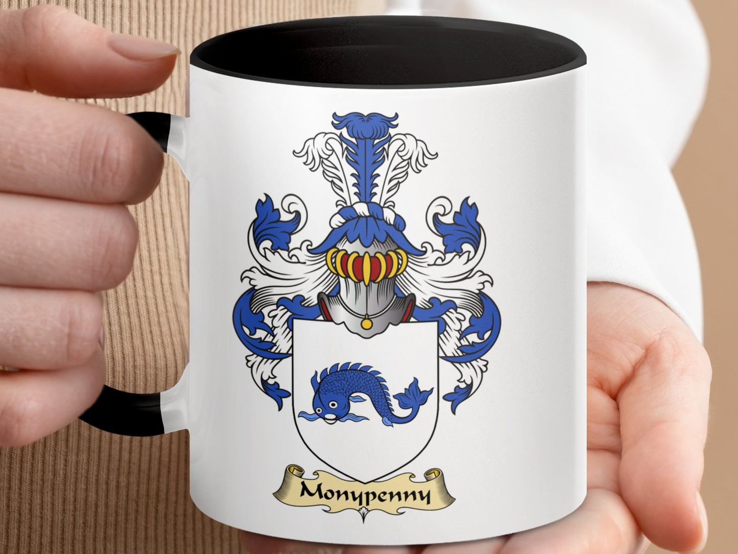 Montreuil Family Crest Historic Design Accent Mug - Living Stone Gifts