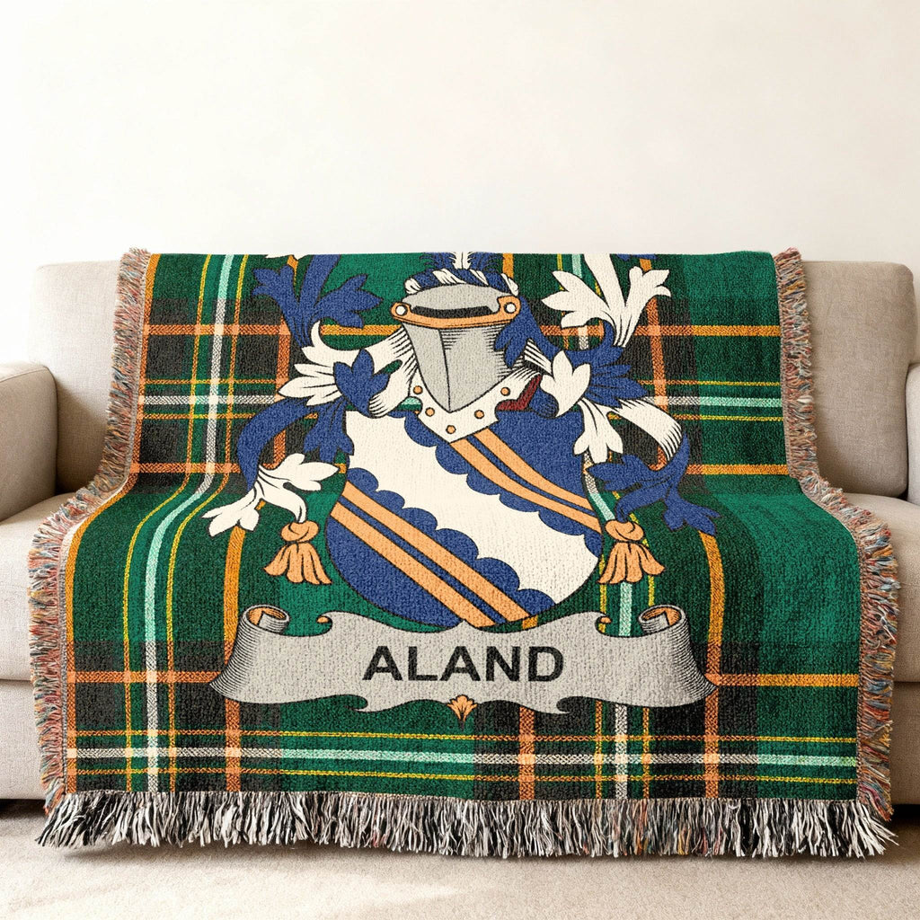 Aland Family Crest Plaid Pattern Woven Throw product type