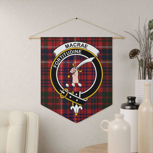 MacRae Clan Scottish Tartan Crest Wall Pennant - Celtic Ancestry Gifts