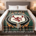 Macawley Irish National Tartan woven blanket with family crest emblem