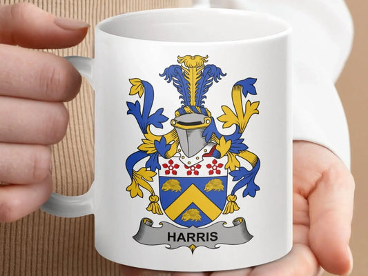 Harris Surname Irish Family Crest Mug - Celtic Ancestry Gifts