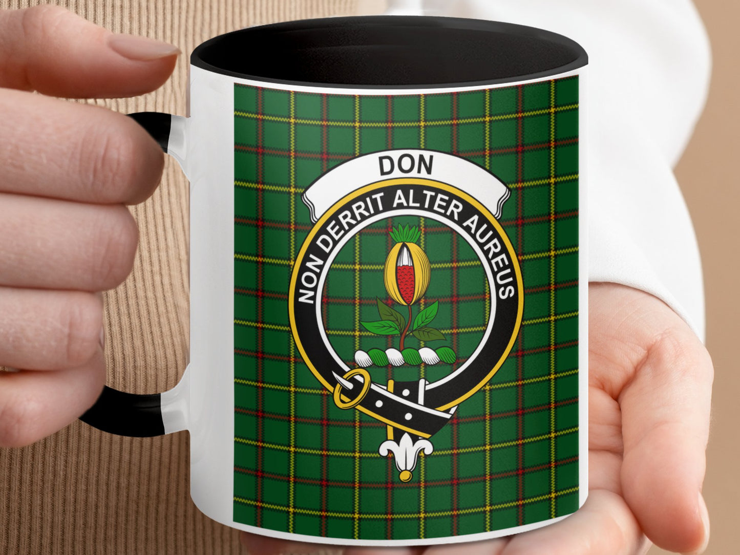 Clan Don Scottish Tartan Crest Heraldry Mug - Living Stone Gifts