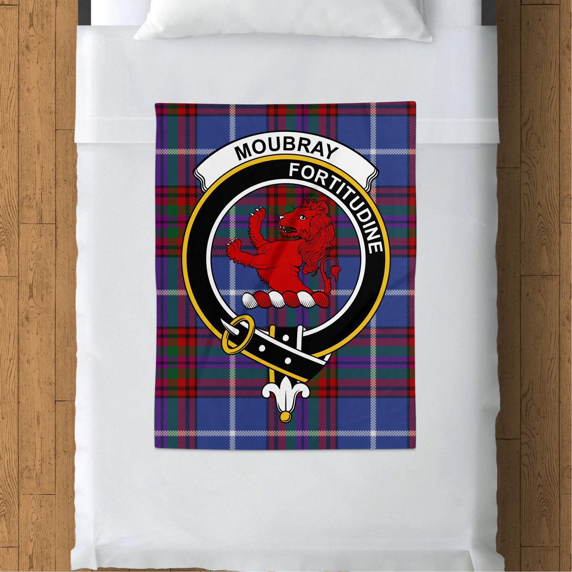 Scottish Clan Moubray Fortitudine Tartan Throw Blanket - Living Stone Gifts