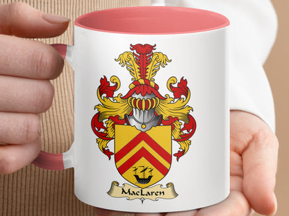 MacLaren Scottish Clan Coat of Arms Accent Coffee Mug - Living Stone Gifts