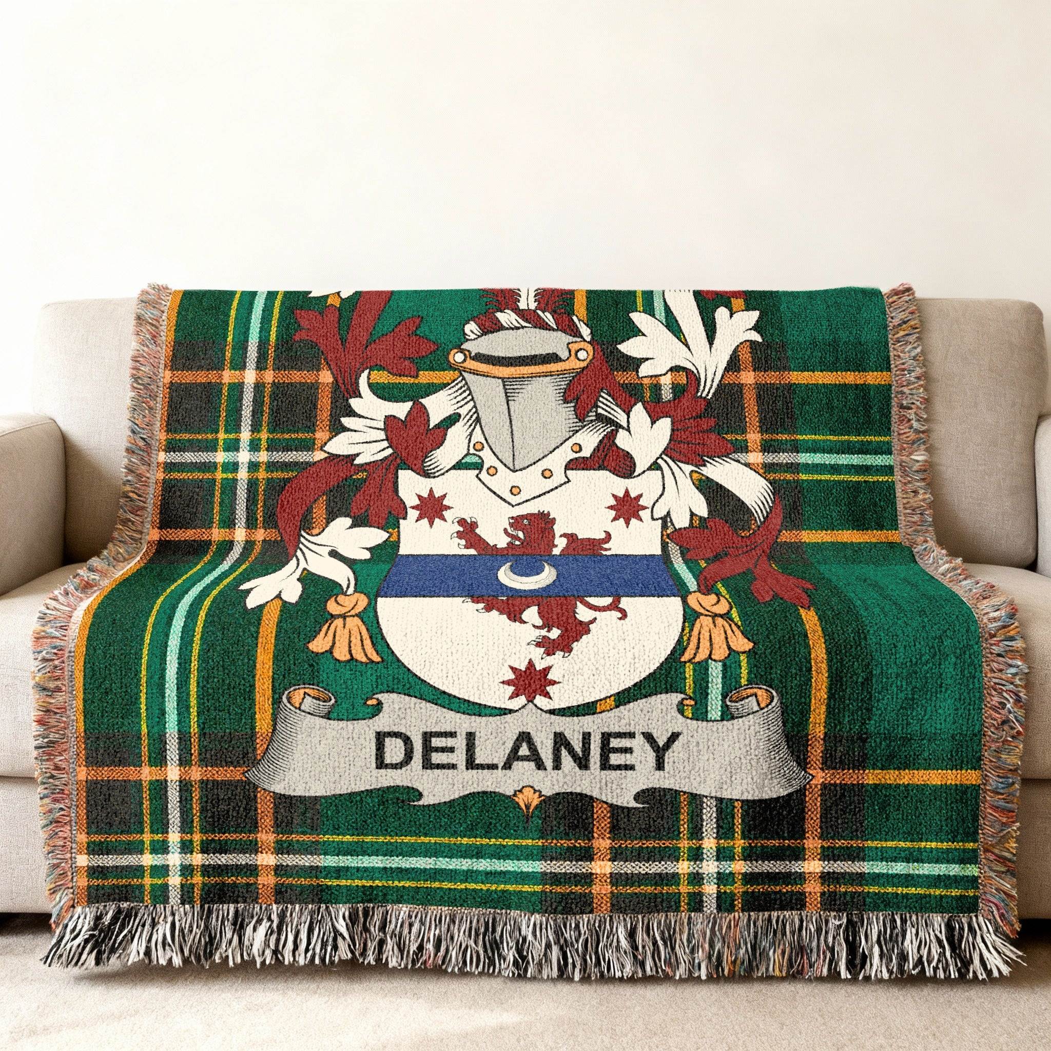 Delaney Crest Green Plaid Tartan Throw product type