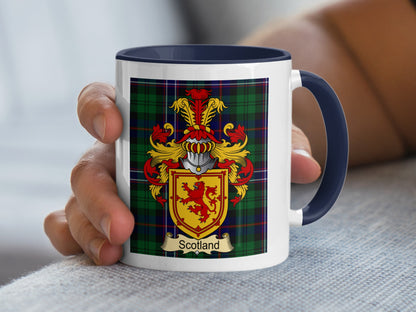 Mug with Scottish coat of arms and "Scotland" text.